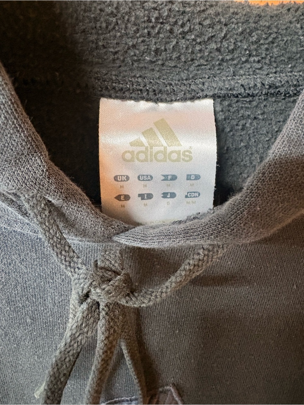 Adidas‎ Vintage Mens Black Pullover Hoodie Tonal Logo Baggy Fit Medium - Picture 3 of 4